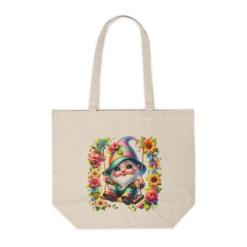 Spring Garden Gnome Custom Canvas Tote Bag